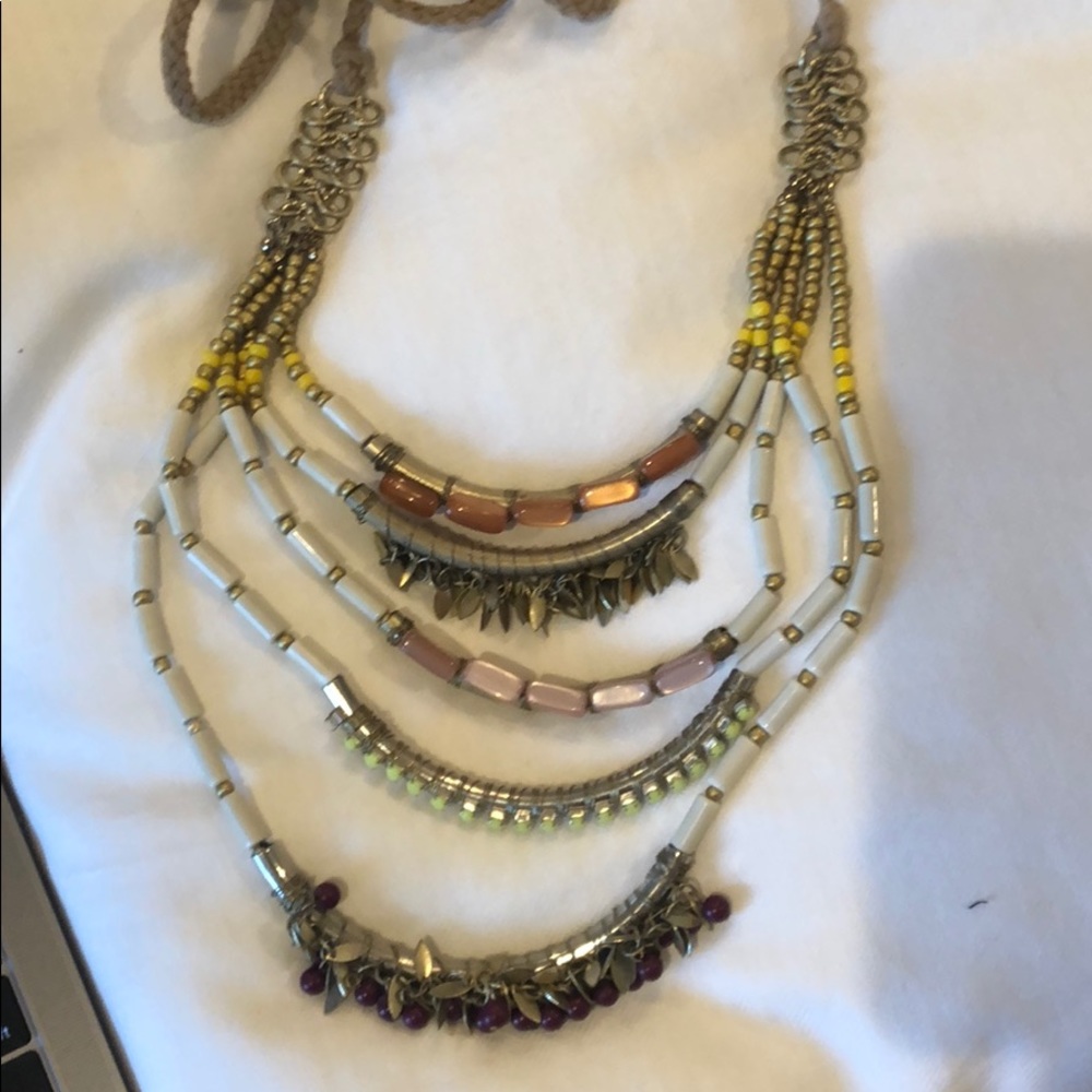 Anthropologie Adjustable multi beaded necklace